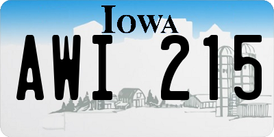 IA license plate AWI215