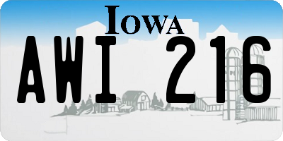 IA license plate AWI216