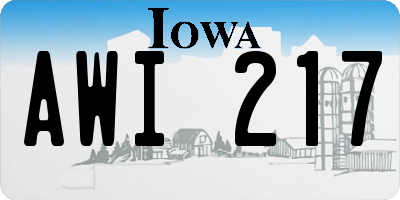 IA license plate AWI217