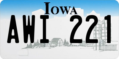 IA license plate AWI221