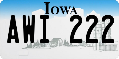 IA license plate AWI222