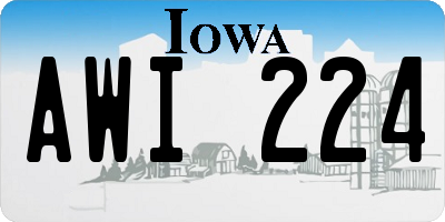 IA license plate AWI224
