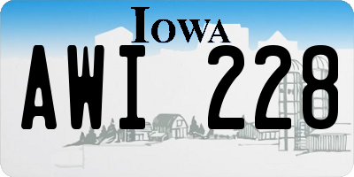 IA license plate AWI228