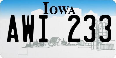 IA license plate AWI233