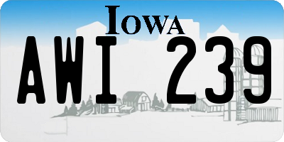 IA license plate AWI239