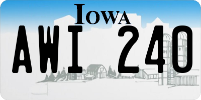 IA license plate AWI240
