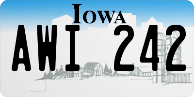 IA license plate AWI242
