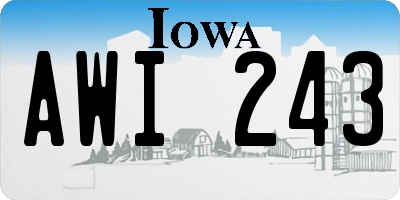 IA license plate AWI243