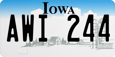 IA license plate AWI244