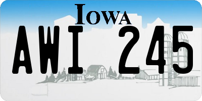 IA license plate AWI245