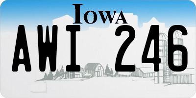 IA license plate AWI246