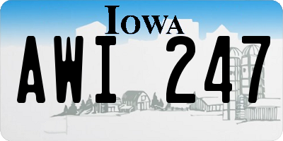 IA license plate AWI247