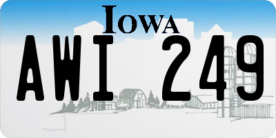 IA license plate AWI249