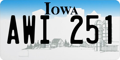 IA license plate AWI251