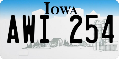 IA license plate AWI254