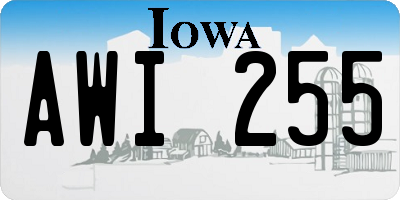 IA license plate AWI255