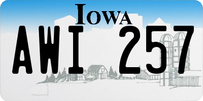 IA license plate AWI257