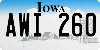 IA license plate AWI260
