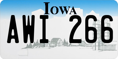 IA license plate AWI266