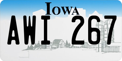 IA license plate AWI267