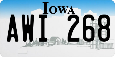 IA license plate AWI268