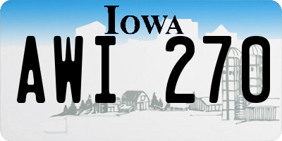 IA license plate AWI270