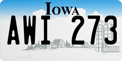IA license plate AWI273