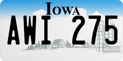 IA license plate AWI275