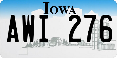 IA license plate AWI276