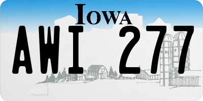 IA license plate AWI277