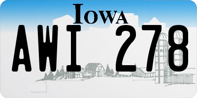 IA license plate AWI278
