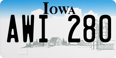 IA license plate AWI280
