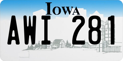 IA license plate AWI281