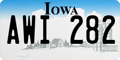 IA license plate AWI282