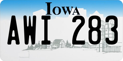 IA license plate AWI283