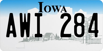 IA license plate AWI284