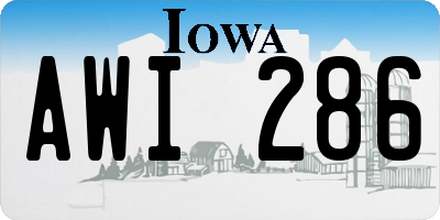 IA license plate AWI286