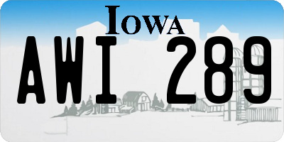 IA license plate AWI289