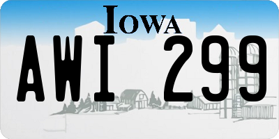 IA license plate AWI299