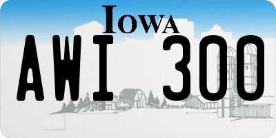 IA license plate AWI300