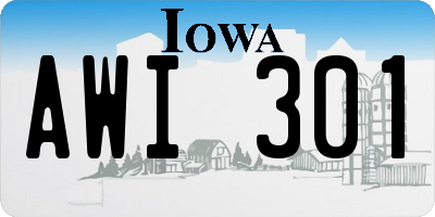 IA license plate AWI301