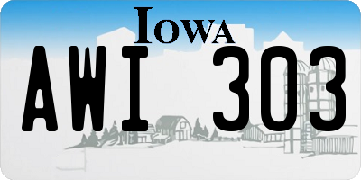 IA license plate AWI303