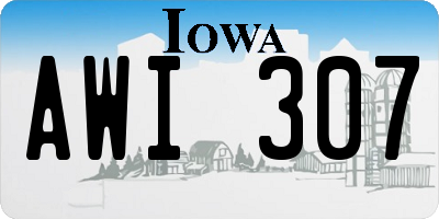 IA license plate AWI307