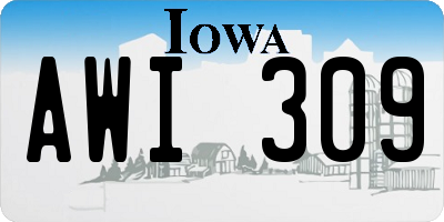 IA license plate AWI309