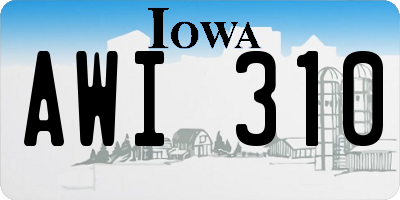 IA license plate AWI310