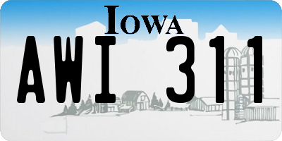 IA license plate AWI311