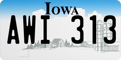 IA license plate AWI313