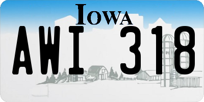 IA license plate AWI318