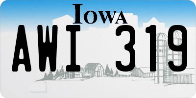 IA license plate AWI319