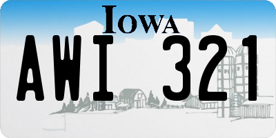 IA license plate AWI321